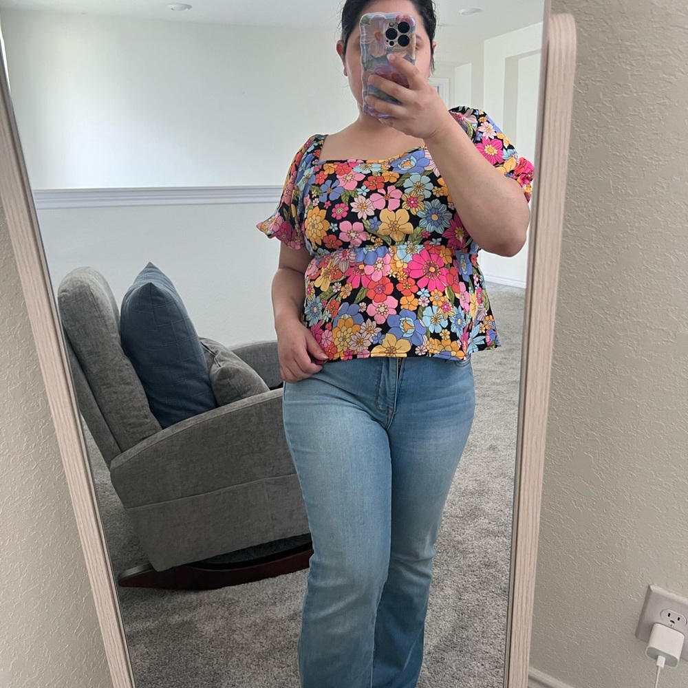 Floral baby doll top
